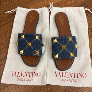 Valentino denim stud sandals size 39
